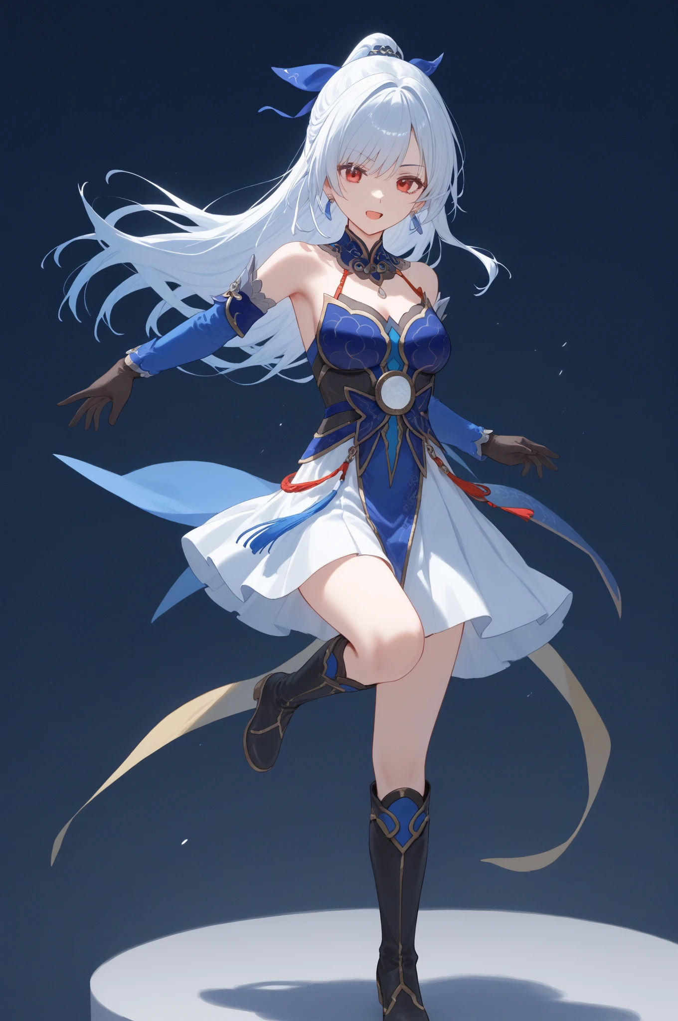 ((Masterpiece, best quality,edgQuality)),smirk,smug,white hair,
Haute_Couture, blue gown,golden embroidery, woman wearing a Haute_Couture dress,
(((edgTM, wearing edgTM_style fashion, eccentric clothing))),feathers,
 <lora:edgLycorisMugler-light:1>