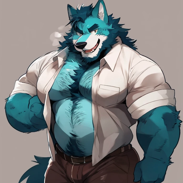 Muscular wolf