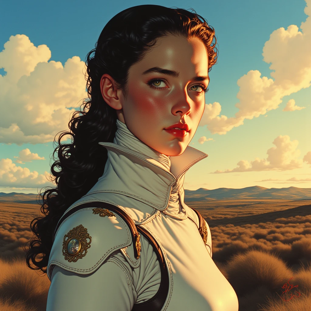 wite skin, (tomboy running on the moon in low gravity), big eyes, cheeky smile, medium chest, space, view of planet earth and orbital staton, coal black hair
beautiful face, (detailed skin, skin texture), (muscle), asteroids fall,
professional majestic oil painting by Ed Blinkey, Atey Ghailan, Studio Ghibli, by Jeremy Mann, Greg Manchess, Antonio Moro, trending on ArtStation, trending on CGSociety,
intricately detailed, fine details, hyperdetailed, raytracing, subsurface scattering, diffused soft lighting, shallow depth of field, by (Oliver Wetter)