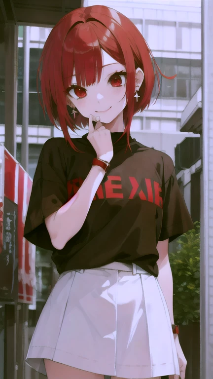 ((Obra maestra de anime TV)), (pareja chico y chica), chico adulto, el pelo es blanco y rojo, ojos rojos radiantes, (ojos bien definidos), rostro masculino, piel palida, sudadera roja.., chica adulta, el pelo es gris y negro, ojos verde radiantes, (ojos bien definidos), bonito rostro femenino, sonrisa coqueta, piel palida, vestido corto.., ella sentada sobre el mirando se con deseo -auto 