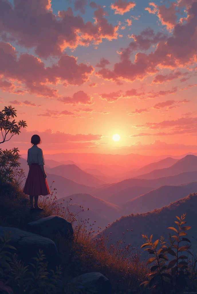  overlooking the sunset , Without people 