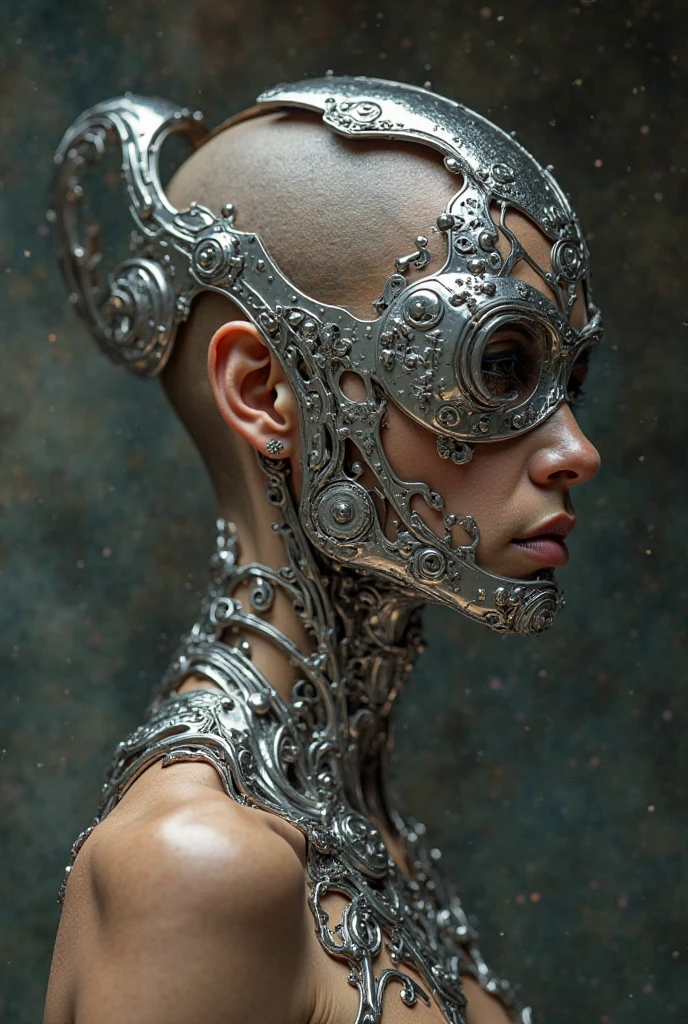 Biomechanical bracket, following the body's , cromado, tattoo