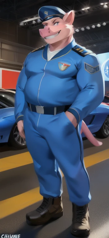 Male, fat, squatting, extremely obese, gentleman, dapper Dragon, pooping in diaper, blue eyes, (soft shading), 4k, hi res, ((detailed face, detailed)), looking at viewer, evil grin, Airport, TSA, TSA Uniform, collared shirt with buttons, hat, male focus, Police Uniform, glasses, monocle, vest with buttons, sleeves rolled up, round eyewear, headwear, vest, Dragon is wearing a glossy leather dog collar around the neck, Dragon is wearing the leather collar and shirt and vest at the same time, Dragon is wearing glossy light-blue rubber gloves on the hands, wearing light-blue rubber gloves on the feet, gloves are rubber in texture, mouth wide open, evil laugh, clenching fists, leather collar is glossy and shiny with a lot of detail, Dragon is wearing gloves and leather collar at the same time, leather collar has a round dog-tag, leather collar is thick and detailed, light-blue rubber gloves on the feet, Dragon is wearing gloves and leather collar at the same time, leather collar has a round dog-tag, leather collar is thick and detailed, leather collar is glossy and shiny, fancy clothing, dapper vest, dapper shirt, leather collar is thick, glossy leather collar, Dragon is wearing a dirty diaper