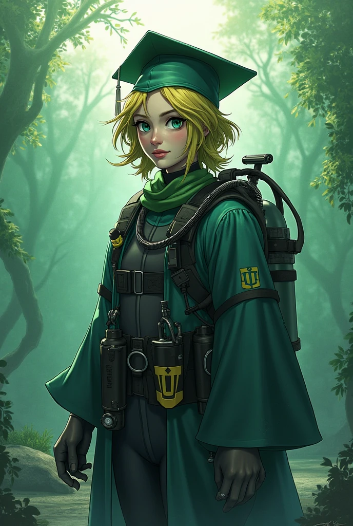 I want a diver for graduates keep in mind that the school has a green uniform and I want suitable colors and a unique design