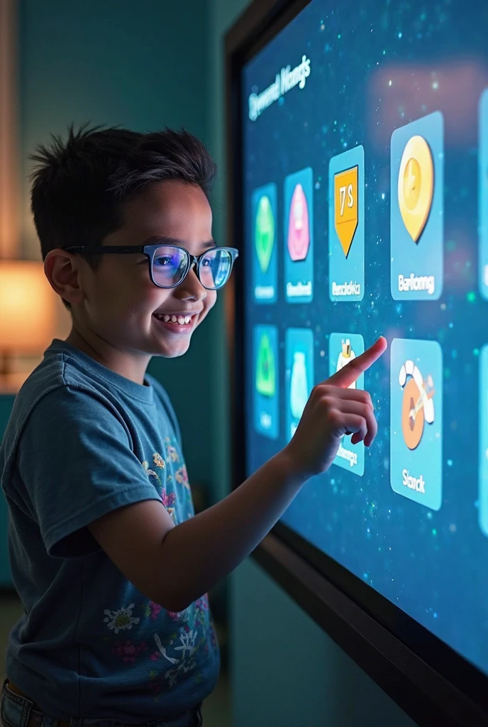 A little boy gives a thumbs up at his desk，Light background，high quality