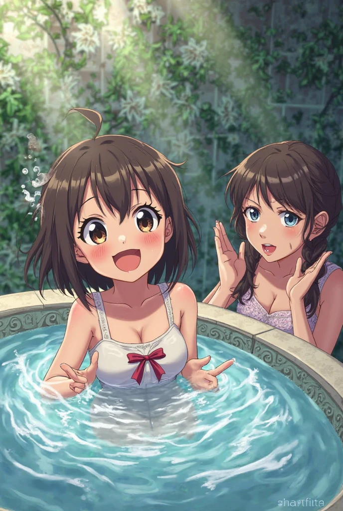 <lora:Koto-Umi-Riko-Shizu-Setsu-LLAS-LyCORIS-AnimagineXLV31-V9:0.85> <lora:add-detail-xl:1.5> <lora:detailed_notrigger:1> <lora:better_scenery:1> <lora:hand 4:0.3:lbw=MIDD26> <lora:s:1:1:lbw=ALL26-OUTS:stop=28>
(masterpiece, absurdres, very aesthetic:1.4), best quality, newest, official art, intricate details, (thick outlines:1.2), perfect anatomy, perfect lighting, cinematic light, (depth of field, blurry background:1.3), beautiful detailed scenery, vivid colors BREAK
1girl, (llas:1.3), looking at viewer, upper body BREAK
(shizuku-llas:1.3) BREAK
big pupils, detailed eyes, large breasts, lipstick, :d, upper teeth only BREAK
partially submerged, water, bare shoulders, collarbone, cleavage, (shiny skin:1.2), wet hair, wet face, nude, completely nude BREAK
(hud_sp_bth, bath:1.2), (hydrangea:1.2), flower, petals BREAK
(sunbeam, sunlight, light particles:1.4), blue sky, clear sky, (fountain:1.2), water drop, bubble, ultra detailed, cloud, sun, white theme