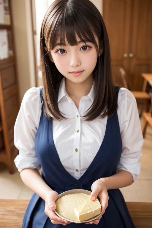 (8k, RAW photo, best quality, masterpiece:1.2), (realistic, photo-realistic:1.37), ultra-detailed,
1 girl,cute, solo,beautiful detailed sky,detailed cafe,night,sitting,dating,(nose blush),(smile:1.1),(closed mouth),large breasts, seductive smile, large aparture, professional lighting, Sony A7R4, Zessie 50mm F1.8,
medium breasts,beautiful detailed eyes,(collared shirt:1.1), bowtie,pleated skirt,(short hair:1.2),floating hair