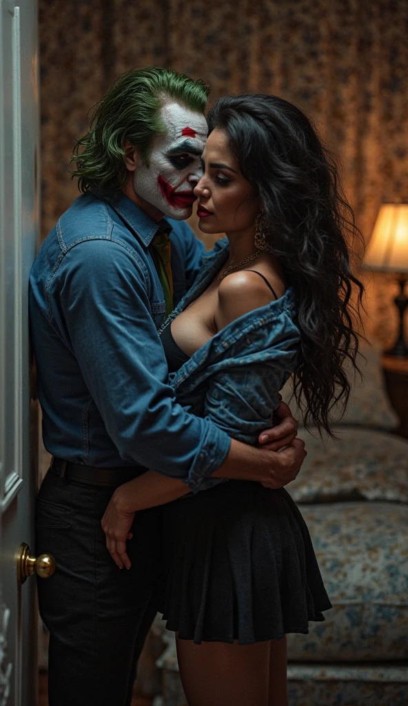joker.. Hugs a naked girl.. 