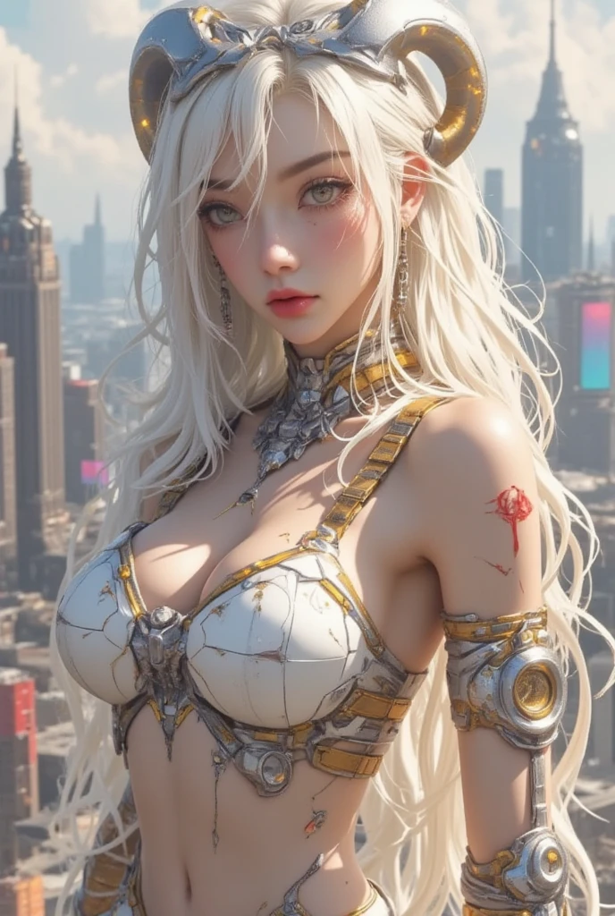 Ultra-detailed complex 3D rendering of the face, (masterpiece, top quality, octane rendering,), glamour shots full body image, very beautiful young elves, cleavage, (highly detailed skin: 1.2), (exposure: 1.1), ((blue micro bikini: 1.95)))). , 8k, (((very soft breasts)), (((conspicuous large pink areola)), beautiful Caucasian woman with white skin with full soft breasts with big buttocks, one, long braided hair, big breasts, dynamic angles, (((huge breasts: 2.4)), ultra-realistic photos, ((((((silver hair)))), futuristic urban background, facial muscles, (((((detailed and glamorous silver crown)))), In the style of Marvel Comics, ArtStation Trends, Clear Focus, Intricate Details, Very Detailed, Detailed Green Eyes, Sharp Focus, Digital Rendering, Professional, Abs, Lip Gloss, Glossy Skin, Sexy Pose, Golden Tattoo All Over Body, Silver Pattern All Over Body, Silver Lame Skin, Gold Glitter Skin, Mansuji, Buttocks, Jeweled All Over the Body, with silver scales, silver hair,