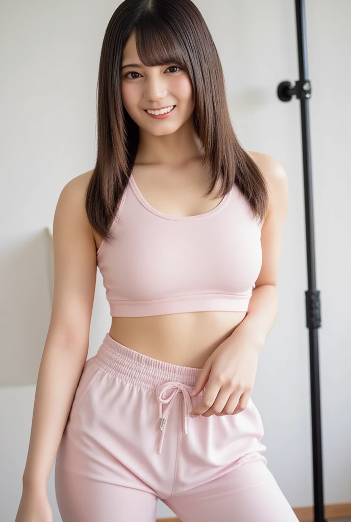 Photo of a Japanese woman wearing white clothes (Tank top:1.4) , (side boob), cute, Shyness, 14 years old, (((thin sexy clothes:1.4))), black hair, (short hair), looking at the viewer, realism, video effects, Volume measurement Lighting, Volume measurement Light, Volume measurement, Natural light, advanced details, detailed and complex, intricate details, high intricate details, Huge amount of details, confused, High resolution, medium shot, single shot, shallow focus, lips, medium breasts,