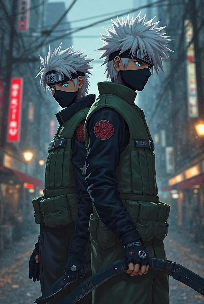 Give me more pictures of Kakashi working with Kaneki 