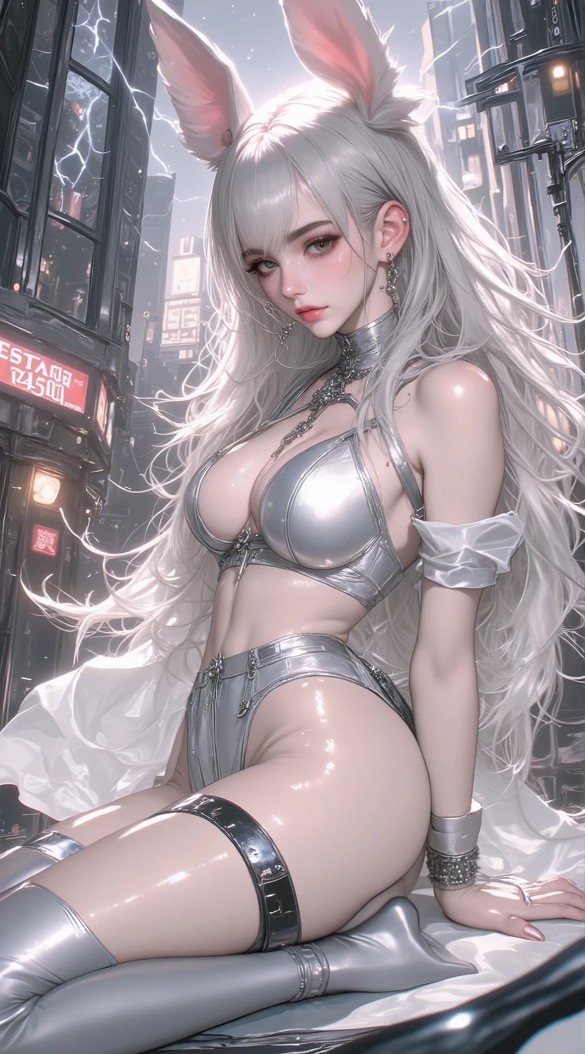 anime girl with white hair and black clothes posing naked, extremely detailed artgerm, detailed digital anime art, artgerm on artstation pixiv, guweiz on pixiv artstation, guweiz on artstation pixiv, fanart best artstation, :: rossdraws, trending on artstation pixiv, rossdraws 2. 5