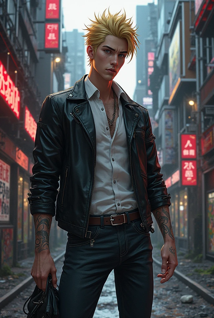 Create Mitsuya Takashi from Tokyo Revengers in a realistic version,  real life. Remember that the character is 