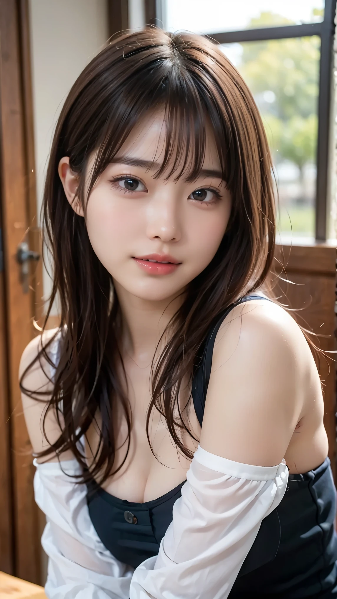 table top to pinch, top quality, shape, very well detailed, details, high resolution, 8k Wallpaper, perfect dynamic composition, beautiful details, natural lips, Long Sleeve Black Knit Dress, small breasts, ランダムにcuteポーズ,RAW photo,K-pop idol faces ,cute,Face Up,ceremony,((random sexy pose、put in、Deep joy, Eyes of Ecstasy :1.2)), (( I take my breath hard:1.2))、ecstatic face、Climax expression、my whole body convulses、Official Art,very well detailed CG Unity 8k Wallpaper, (masterpiece:1.0),(top quality:1.0), photo shoot, 8k, and browse barefoot be careful, high resolution, Kodak Portrait 400, film grain, Lens Flare Brilliance,camera angle is very low, Viewer