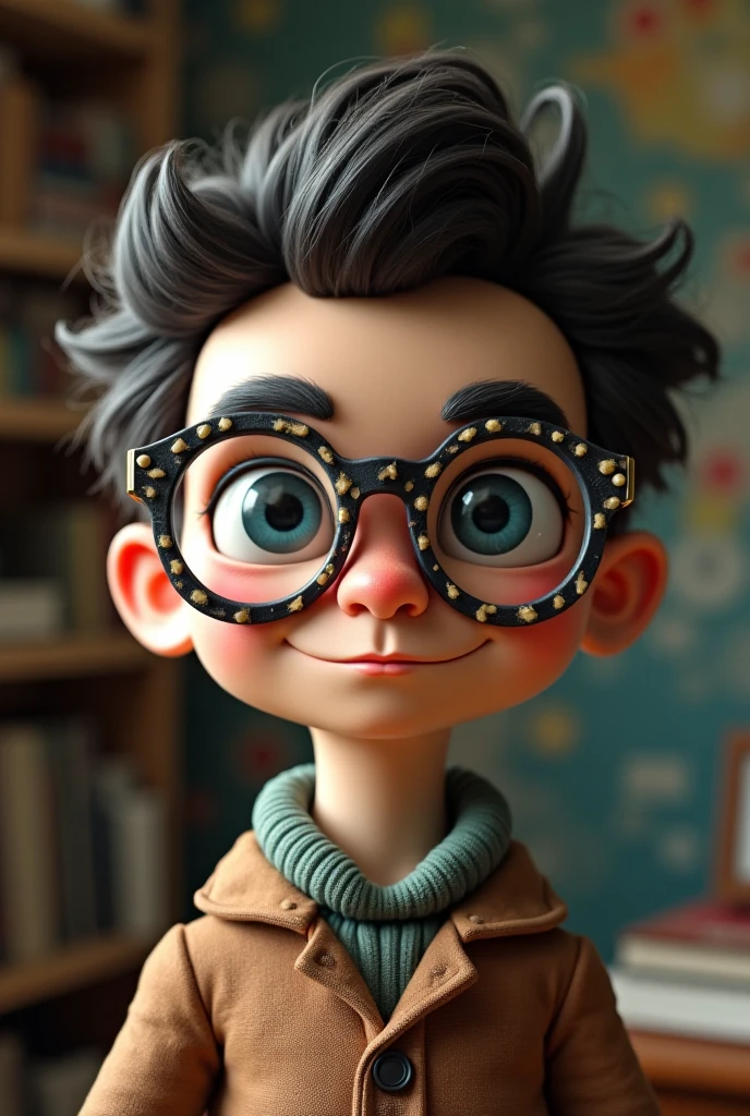 Create a image of boy with glass wearing