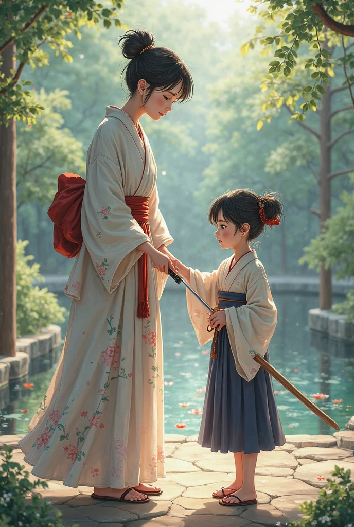 Anime mother and daughter、kendo、I&#39;m pants。I'm not wearing thongs and full butt