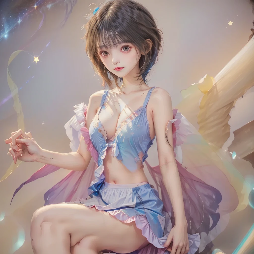 Anime girl with angel wings and heart-shaped halo, portrait of magical girl, rossdraws pastel vibrant, Guviz, Guweiz in Pixiv ArtStation, Digital art on Pixiv, author:Shitao, style of magical girl, , magical littending on artstation pixiv, sparkling magical girl, anime moe art style