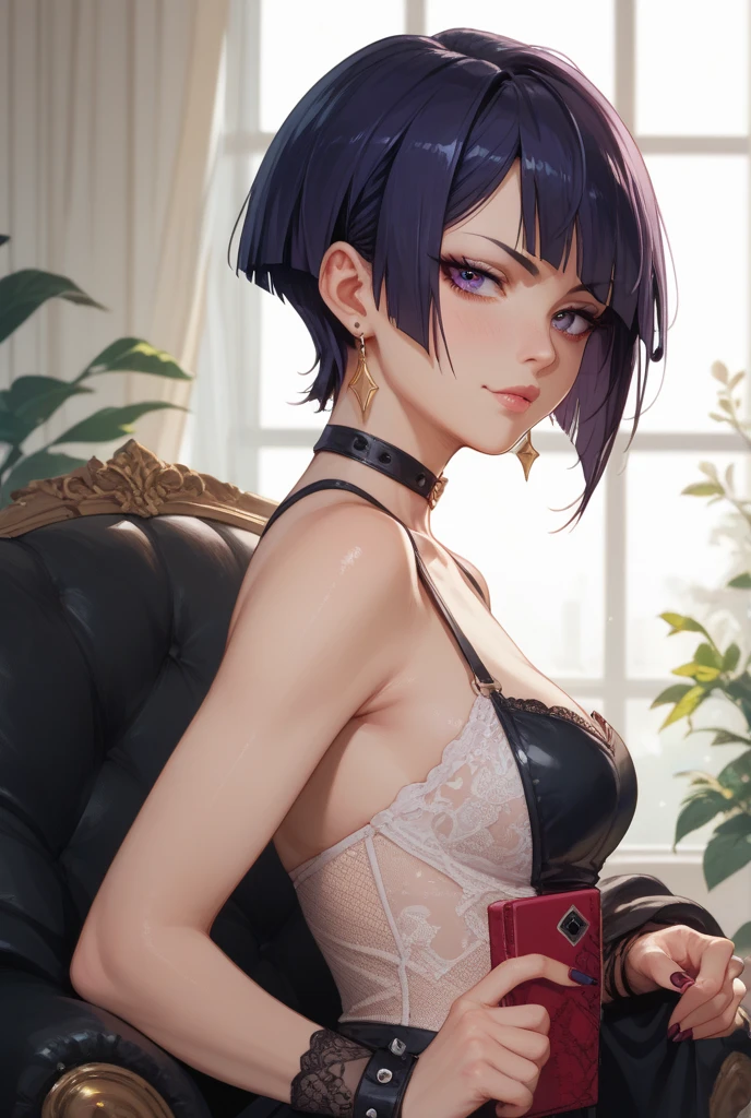 masterpiece, best quality, highres, 1girl, solo, scenery, looking at viewer,
GAME_shantae_ownwaifu,long hair,purple hair,shantae,www.ownwaifu.com,dark skin,breasts,jewelry,earrings,very long hair,pointy ears,dark-skinned female,hoop earrings,pants,blue eyes,navel,ponytail,bracer,tiara,choker,cleavage,harem pants,bare shoulders,bandeau,o-ring,collarbone,o-ring top,red pants,midriff,forehead jewel,vest,black choker,large breasts,see-through,vambraces,high ponytail,thick thighs,circlet, girl lying on bed, 1boy, pov, missionary, pov making out on the girl, legs split,