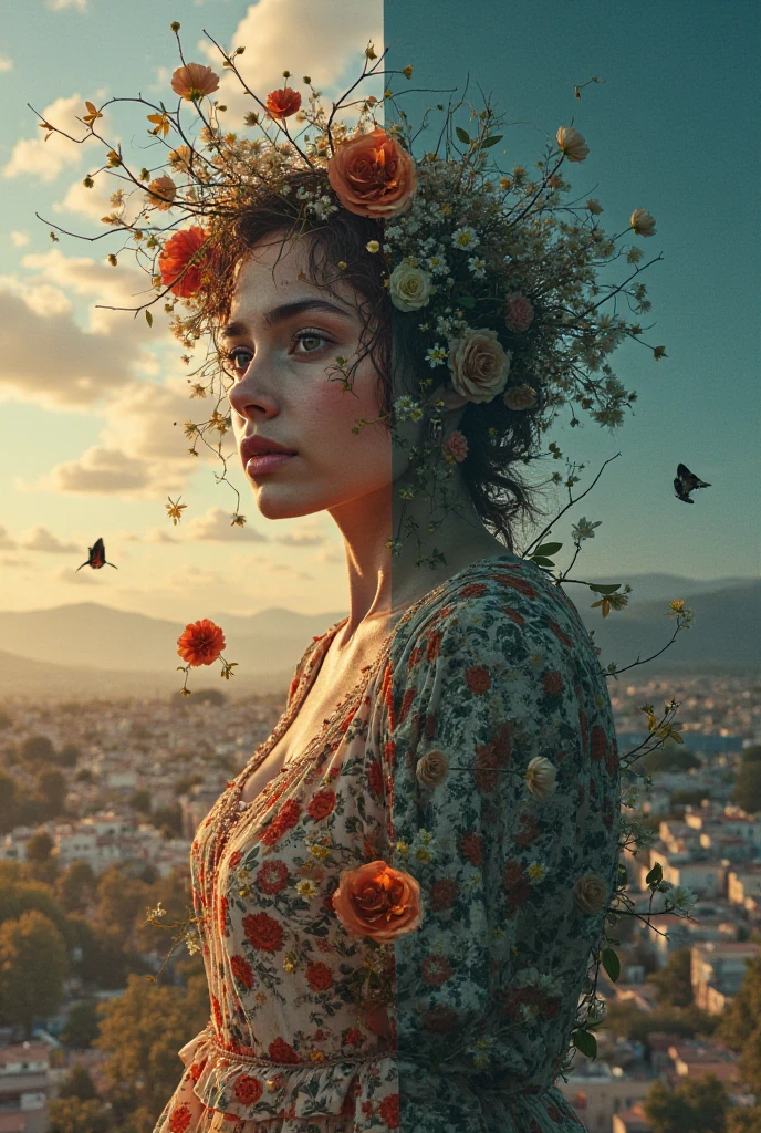 Combine two photos into one frame