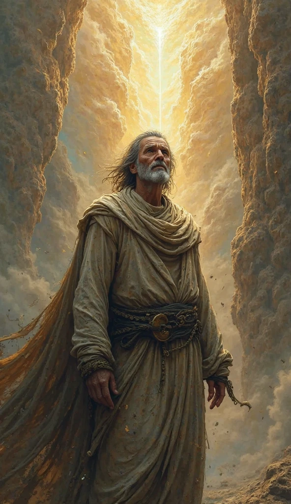  Image of a person in a time of difficulty and overcoming, showing the presence of God, photorealismo