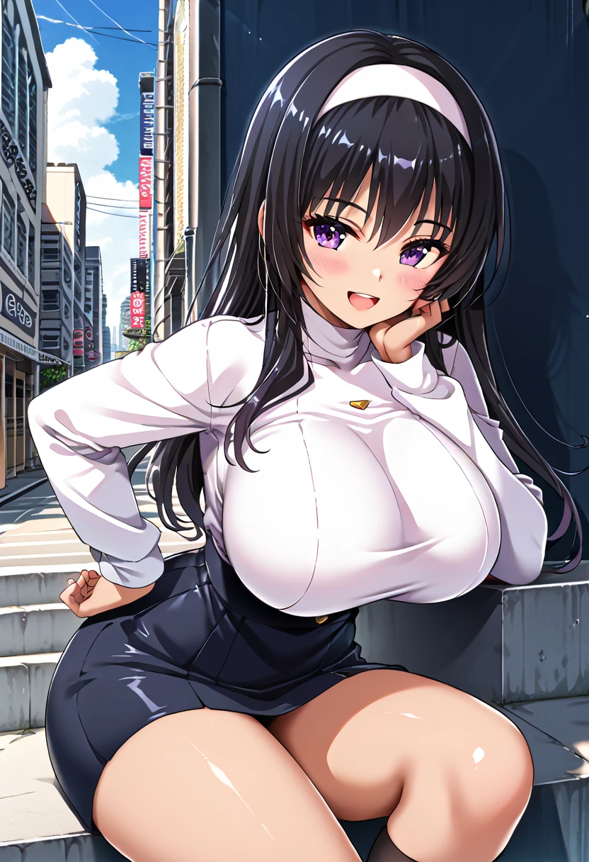 ,, large breasts,, Riding a bike through the sky, 独奏 ,  early morning、 nipple, empty eyes black hair
