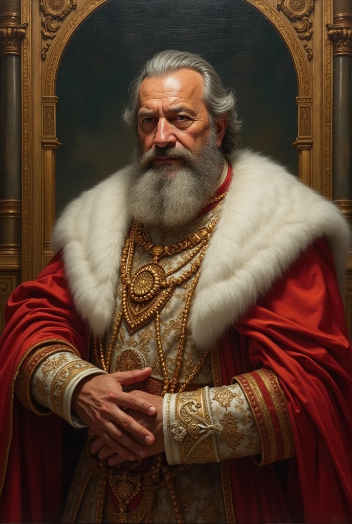 Create an art written by X1 PAVUNA, with a drawing of a king or emperor on top