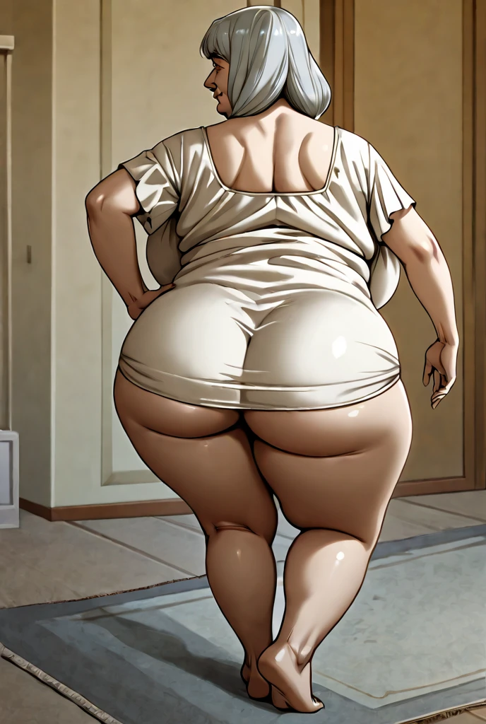 Elderly thick ssbbw with gigantic booty, gilf, huge thick hips, insanely inflated hips, very wide hips,very thick thighs,largest haunches ever , gigantic buttocks ,ssbbw, cellulite ,accentuated curves,on all fours, lingerie, twerking in hospital lobby ,side view 