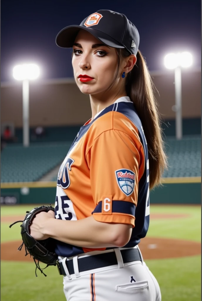 Merger_nana_lucobar,
(playing baseball and wearing a baseball uniform swinging a bat, baseball uniform, playing baseball, baseball:1.2)
bokeh, f1.4, 40mm, photorealistic, raw, 8k, textured skin, skin pores, intricate details  <lora:epi_noiseoffset2:1>, epiCRealism