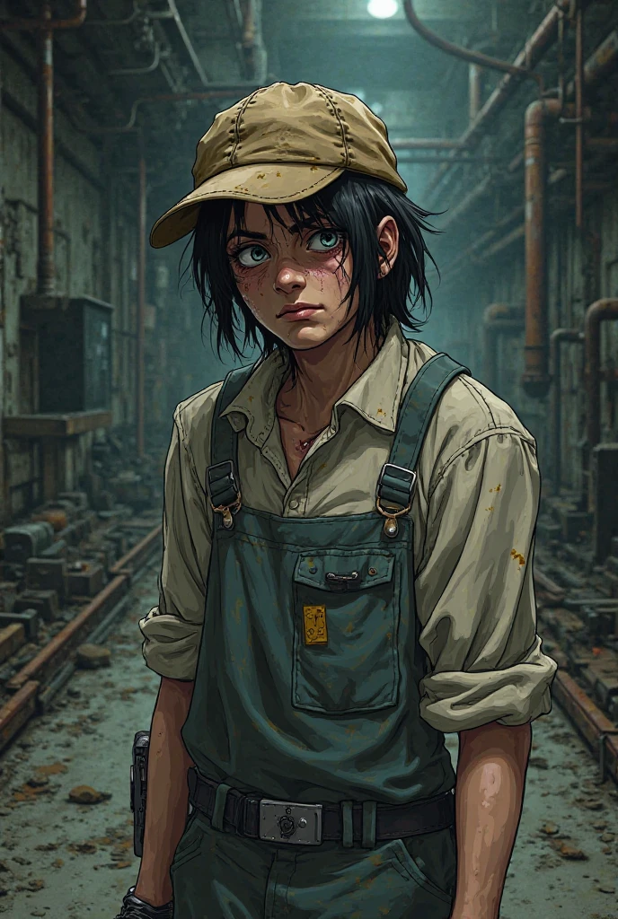 Image of a sick and dirty worker
 In anime mode