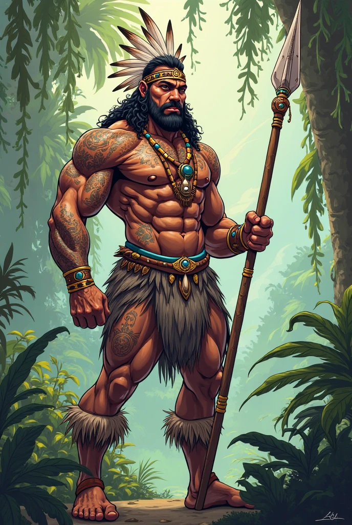 masculine man, muscular body, grizzly bear companion, barbaric, body hair, chest hair, henry cavill, highly detailed, anime, handsome, tanned skin, gypsy, very hairy, arm hair