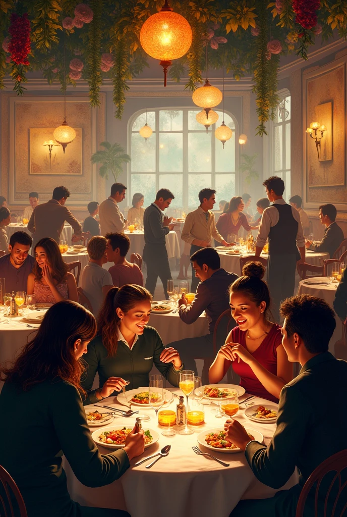 They must be in a restaurant 