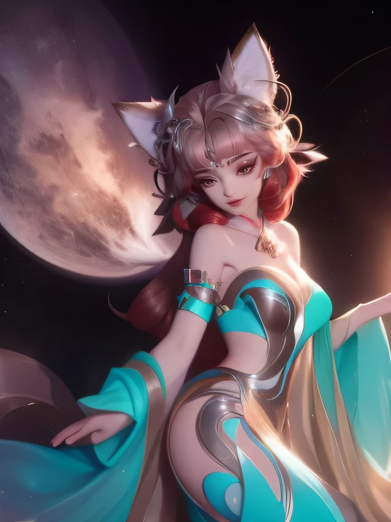 unreal 5, Cinematic footage, full medium closeup, gorgeous 18-year-old kemonomimi woman soft pale skin, cute and youthful face, well-defined eyebrows, delicate nose, ultra-detailed:1.1, photo-realistic:1.4, depth of field, cinematic lighting, IMAX camera, HDR, DTM, Full HD, 8k, flared, medium breasts, slim, smile, standing, 8K picture quality, sexy seduction, 4k, 8k, highres, best quality, plump and round lips 1.4, realistic:1.37 long, flowing:1.1 luscious, plump:1.1 sparkling sequins:1.1 subtle, 0.9 soft, warm:1.1 masterpiece:1.2, realistic:1.4, photo-realistic:1.37, ultra-detailed:1.1 busty animal ears, beautiful, detailed ears:1.1 best quality, 4k, highres, masterpiece:1.2 detailed, piercing eyes:1.1 masterpiece:1.2 very three-dimensional: 1.2, (best shadow), (3D: 0.5, realistic: 0.5, photo-realistic: 1.4), (Sharp focus: 1.5), (sharp focus:1.2), (beautiful face:1.1), (eye makeup:1.2), (tight body:1.2), (highest quality), (8k, best quality, masterpiece:1.3) ((masterpiece, best)), (best illustration), (high detailed skin:1.erfect face:1.1), (high detail:1.1), (detailed random background: 1.3), (beautiful ultra-detailed eyes, highly detailed skin, bright and glowing skin:1,1), (fit body), (Physical Rendering, Professional Lighting, Photon Mapping, Radiosity, Soft Light, Lens Reflection: 1.3), (beautiful ultra-detailed eyes, highly detailed skin, bright and glowing skin:1,1), (Physical Rendering, Professional Lighting, Photon Mapping, Radiosity, Soft Light, Lens Reflection: 1.3)
