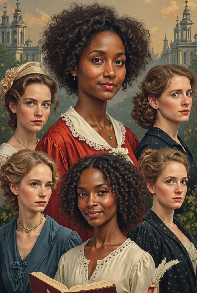  Create a themed image "Top American and British women writers "