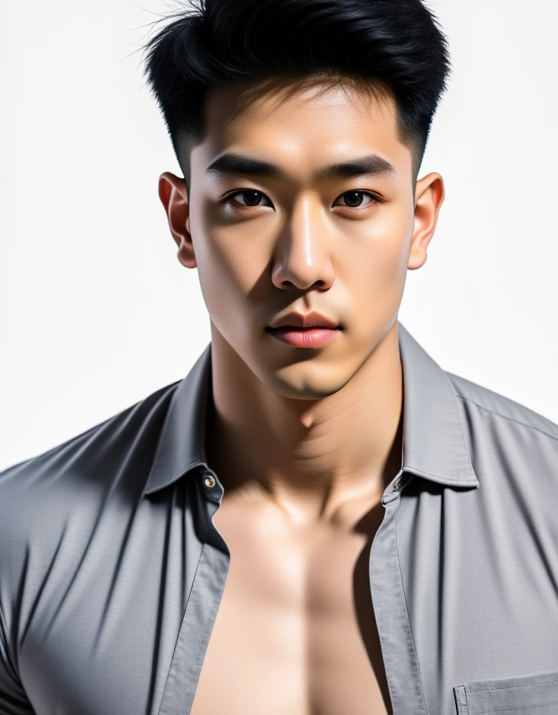 ((best quality)), (detailed), perfect face, HOMEM COREANO, SEM CAMISA, rosto bonito, PEITO MUSCULAR, volume na cueca, protuberance, grande, futurista, Corpo magro, rouco, magro, big nice protuberance, lindo ator coreano, poses sensuais, sensual