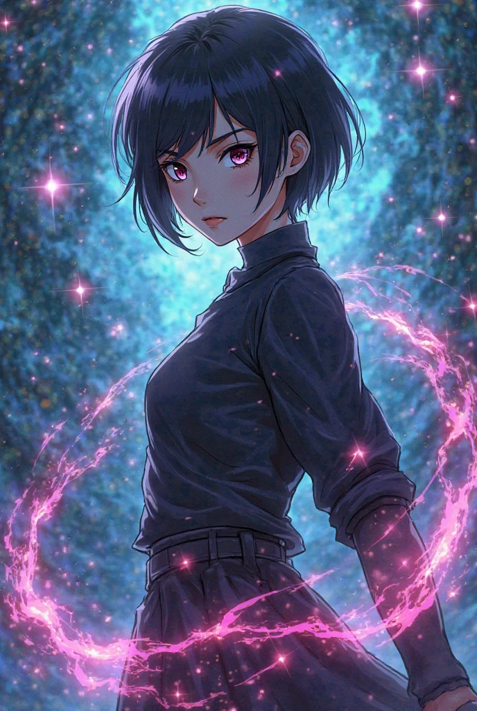 Anime girl Jutsu Kaisen short black hair 