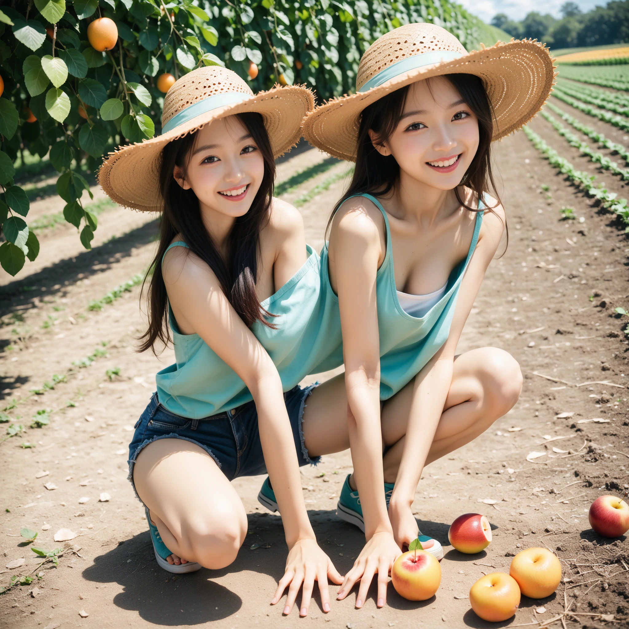 masterpiece, best quality, ultra-detailed, extremely-detailed, '((2girls))', cute, '(((medium black hair girl and long orange hair girl)))', '(((maid)))', '(((maid light brown short costume)))', ((((medium breast))))
'(((smile)))',
'((((gardening))))', '(((potted plant)))', '(Straw hat)', '(((flower pot)))', '(((Watering the plants)))',