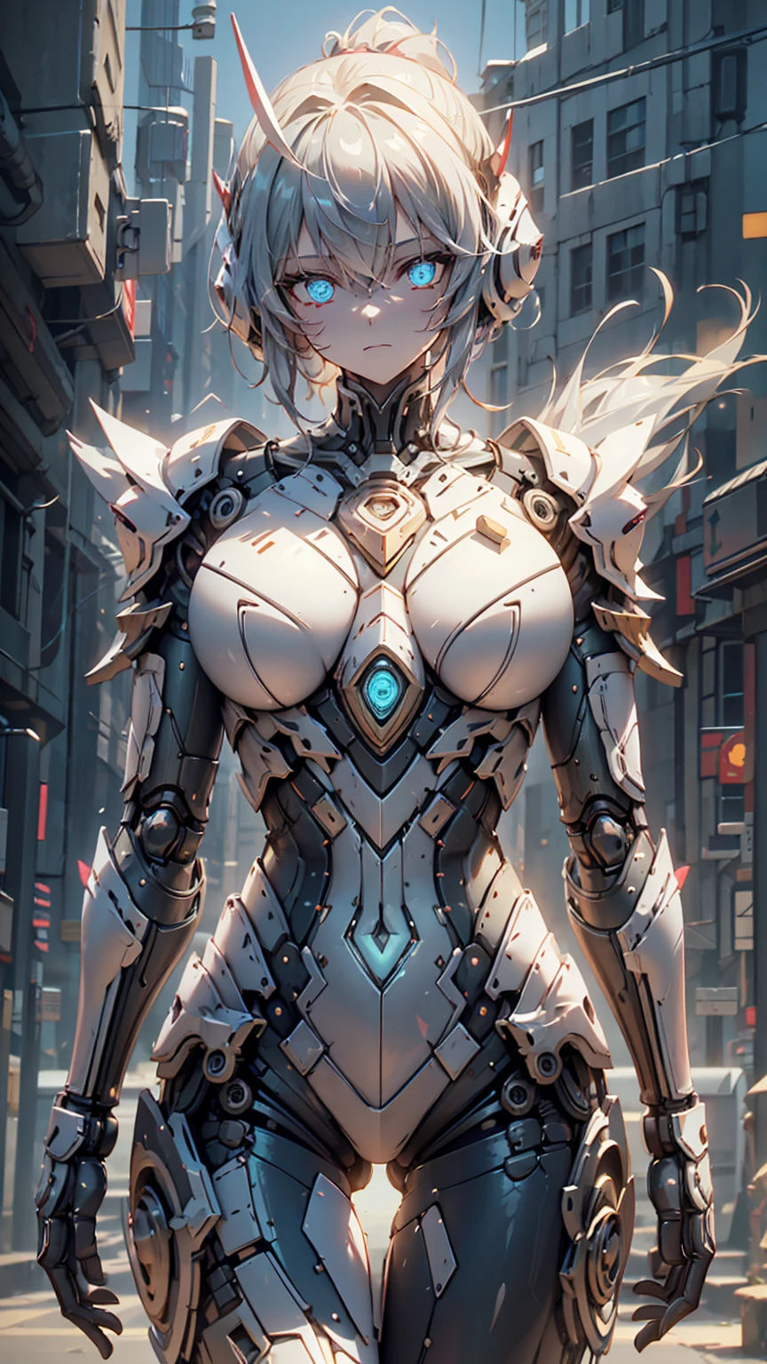 Complex and gorgeous anime CGI style, highly detailed fantasy characters, 4K high-definition digital art, Karol Bak Oud, 宇宙のサイボーグgoddess, Beautiful digital artwork, 2. 5d cgi anime fantasy artwork, goddess. very high detail, cyborg queen portrait, 非常に詳細なgoddessのショット, half body machine, inorganic, Next generation high performance cyborg, goddess of Machines, perfect cyborg, ultimate replicant, A masterpiece created by ultra-high performance AI, ultimate weapon, highest quality, perfect angle, perfect composition, sharp outline, best shot, perfect shape, perfect model style, very beautiful and detailed eyes, empty eyes, blue eyes without pupils