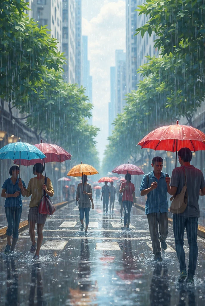 হঠাৎ বৃষ্টি শুরু হলো