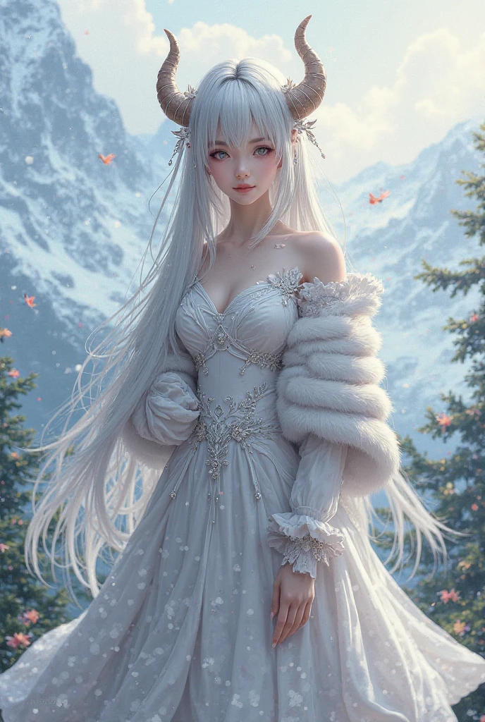 Unbeatable masterpiece, Ultra photo realsisim, Perfect artwork, Intricate details, Best quality, Strong light,High contrast, (fantasyoutfit: 1.3) , cleavage , Blush , Intricate , Detailed.Human-robotic , Solo , (Chinese style:1.4) , (Intricate metal patterns)) , cheerfulness , Open your mouth , 1girll , Solo , mizore((Snow-white hair:1.2)) , Long hair , Upper body ,((Half body)) , jungles , FOX Girl , FOX ears .Red eyes , high light , Night , full moon , Claw-shaped , Mountain , multitail , Nine-tailed fox ,