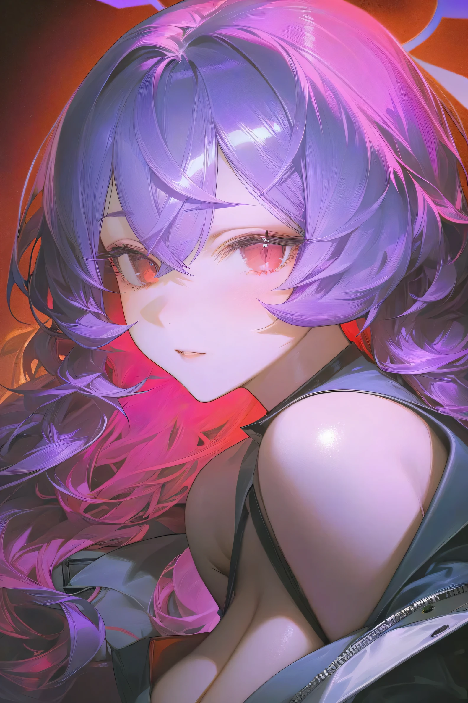 liduke:1.3,reoen:1.2,kyusoukyu:1.2, iroha \(blue archive\), red eyes,deep purple red hair, (beautiful color,detailed,best quality,amazing quality,very aesthetic:1.5), big breast, echii