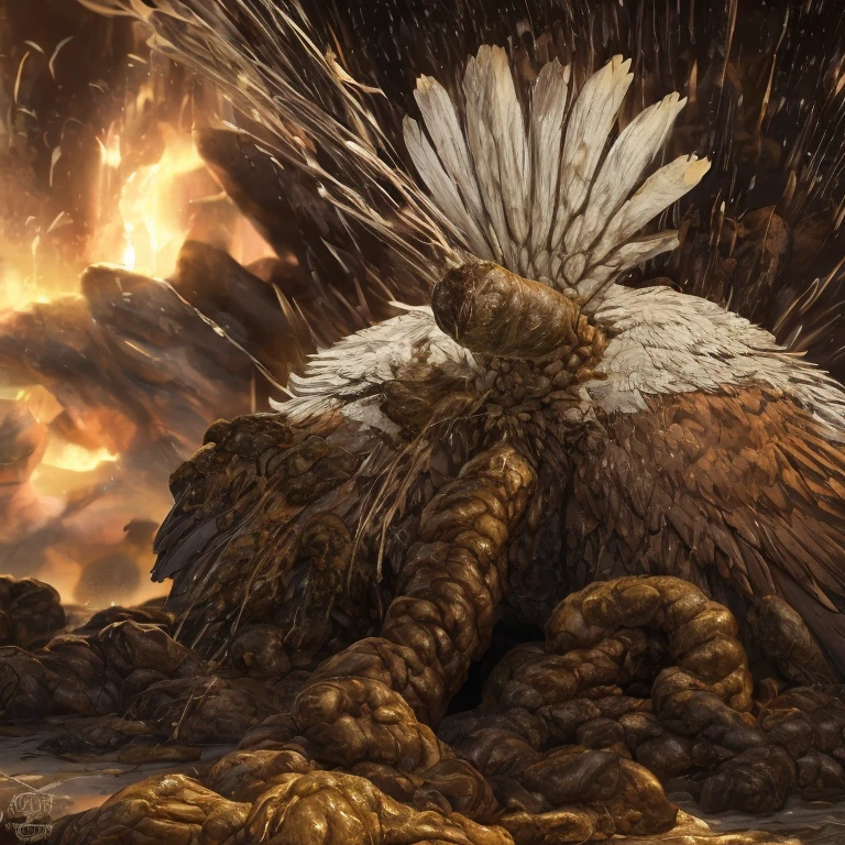 photorealistic, solo, ((((ass up, feral eagle, hyper excessive white feces, screaming)))), hyper realistic, cinematic colors, cinematic lighting, incredible detail, 16k resolution, award winning photography, ((((feral, rear view)))), ((((white feces, white scat, excessive white feces spatter on wall, projectile white feces, white scat explosion)))), ((((rear view))))