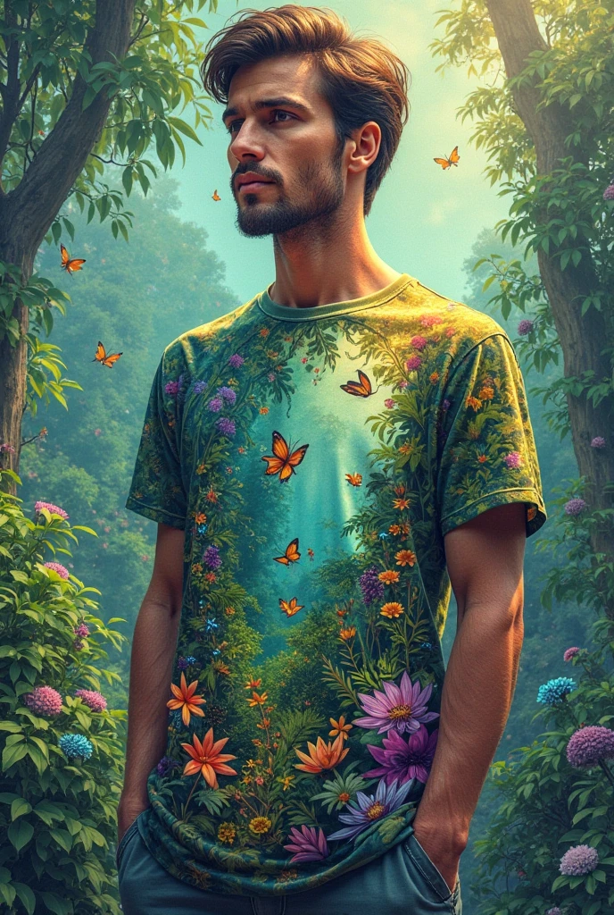 Picture of an ecological t-shirt with beautiful print