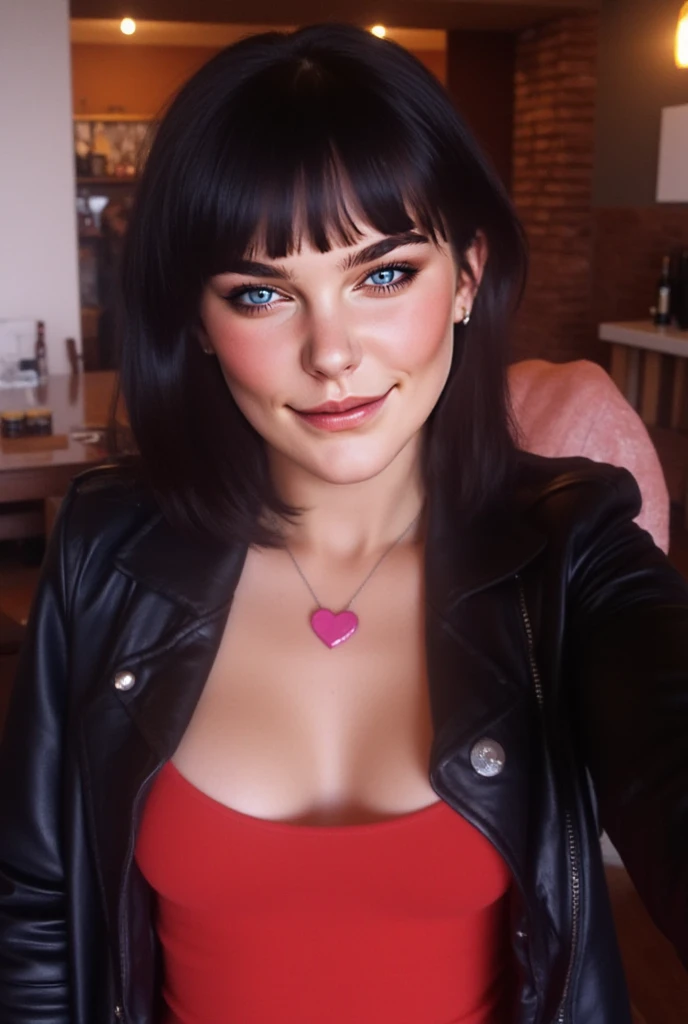 a close up of a woman with red hair and a red jacket, alena aenami and artgerm, realistic artstyle, photorealistic artstyle, realistic cosplay, loba andrade from apex legends, extremely detailed artgerm, beautiful cyberpunk girl face, stunning anime face portrait, realistic anime 3 d style, portrait of jinx from arcane