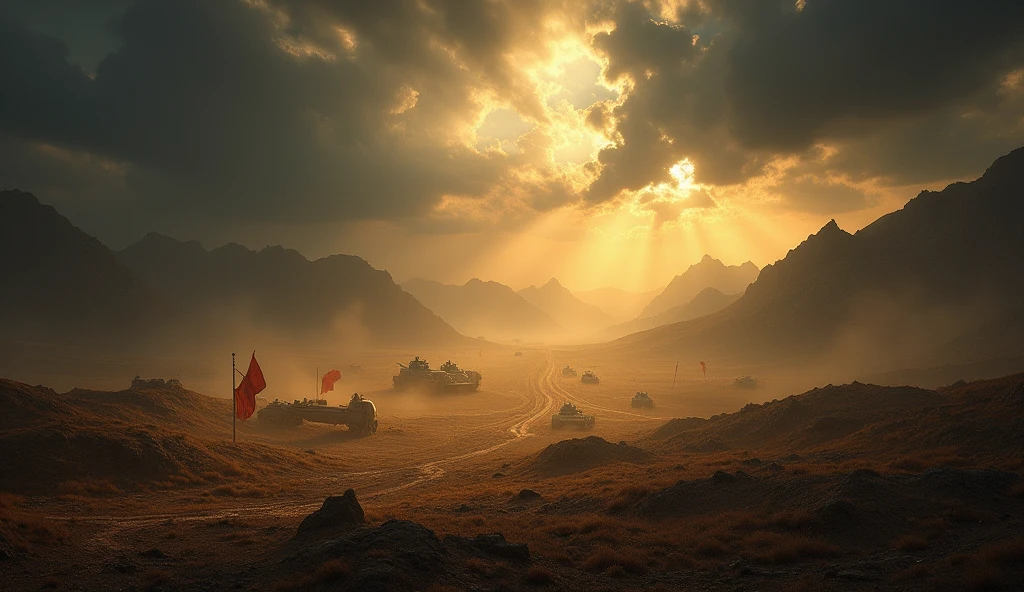 Some kings believed they had been chosen to usher in a new age. Others were driven by fear, manipulated into seeing God’s people as a threat to their reign. Still others sought only chaos, lusting after power in the embers of ruin. One by one, they turned their eyes to Har-Megiddo—the appointed place of destiny.
Har-Megiddo, ancient and blood-soaked, stood silent beneath a darkening sky. Once a trade route, once a battlefield, now a beacon calling the nations to their doom. Mountains loomed like sentinels, and the plains stretched wide—broad enough to host the armies of the world. A place where history bowed to prophecy, and prophecy demanded fulfillment.
Armies began to march. From the north came legions with iron chariots, banners red as blood. From the east, they came in columns, clad in gold, their horns blaring like locusts in a summer plague. The west sent naval fleets, bearing warriors with rifles and relics. The south birthed warriors painted in war and shadow.
The earth groaned under the weight of steel, as tanks, beasts of burden, and technology unknown to prophets gathered at Megiddo. Drones flew overhead, their wings humming with death. Satellite eyes watched from the sky, blind to the true war unfolding in spirit. But beneath the noise, a deeper drumbeat sounded—one heard only by the watchful faithful.
