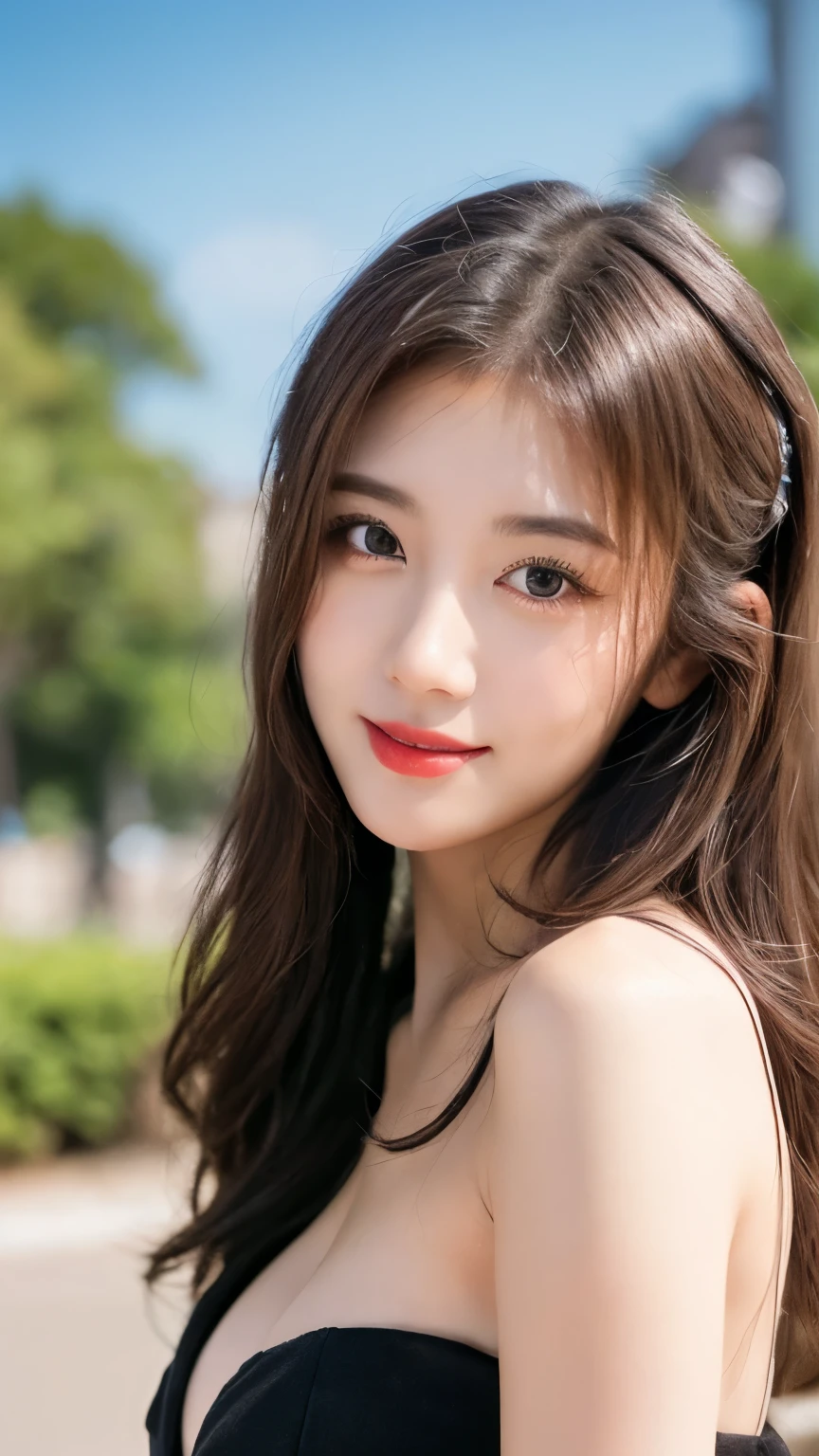 on the table, best quality, shape, Super detailed, Finely, high resolution, 8k wallpaper, 完璧なダイナミックな構shape, Beautiful and delicate eyes, Medium Length Hair, Small Breasts, Natural lipstick, Casual sexy pose,Smile,20 year old girl、midnight、Beautiful and detailed face、Perfect beautiful face,big eyes、original photo、Use the whole body to express the feminine posture、Beautiful and delicate eyes、Small face、Beautiful duplex、Facelift and style,skirt、Beautiful golden ratio face,Long hair