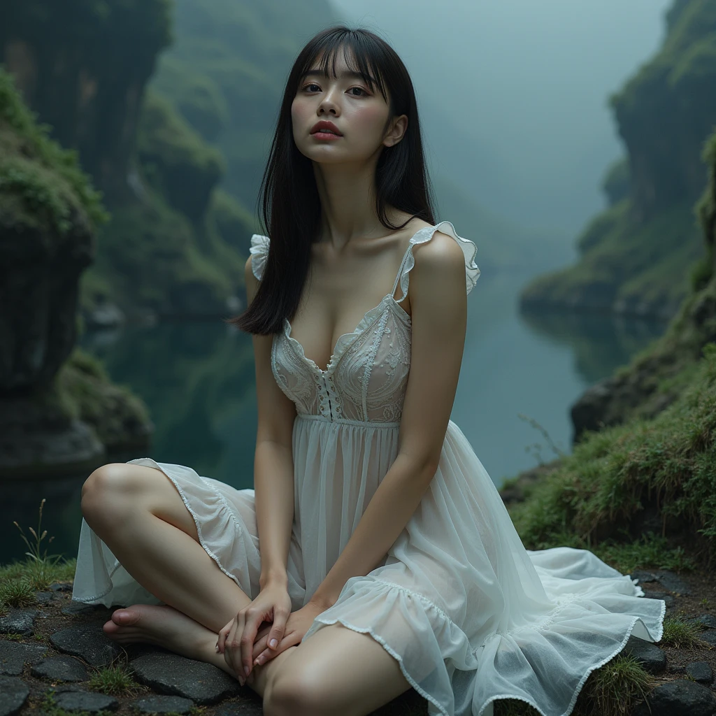 Surrealism＿Transcendent Lord＿away from all aesthetic and moral preconceptions＿Writing down thoughts that eliminate all rational scrutiny and move away from all aesthetic and moral preconceptions＿Express a worldview where reality and dreams are mixed、one woman as a motif on the theme of Eros、Create works on the theme of Eros、thin lace nightdress