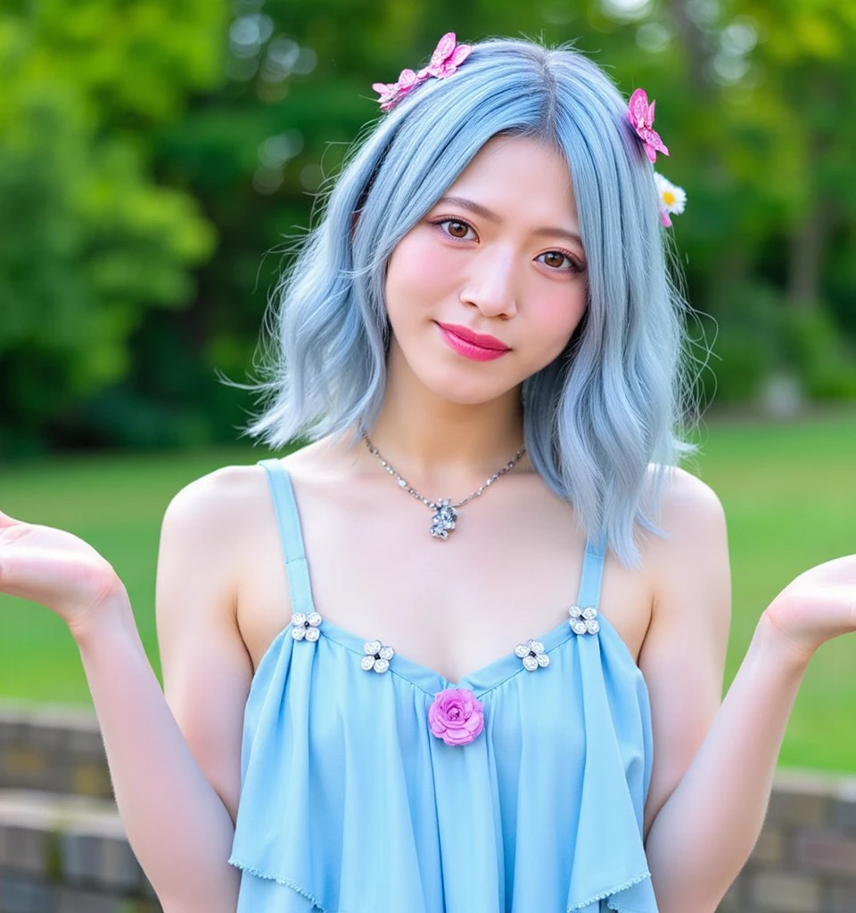 omatsuri、rialistic photo、cute smile face、