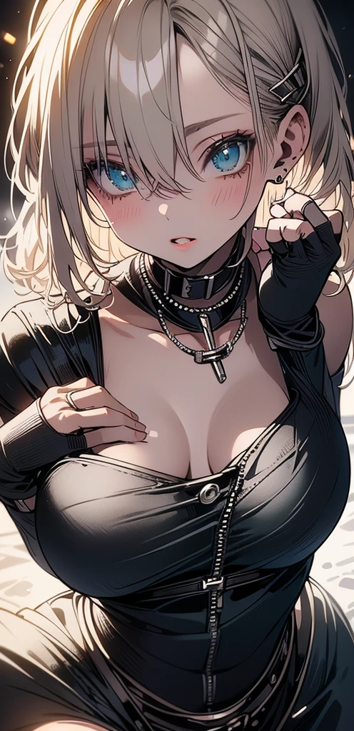 top-quality、realistic touch,high-detail、photoRealstic、skirts that are too short、big eye、Big breasts that are about to fall out of your clothes、Strong platinum blonde eyelashes、platinum-blonde、Beautie、A sexy、full body Esbian、Sparkling eyes、Submissive smile、Flushed cheeks、Kamimei、thin-waist、Voluptuous thighs、Enraptured look、Raked bangs、The forehead is protruding、See-through clothing、Inside a dim wooden room with no lights or windows、She is chained off-screen with a collar and chain..、With my mouth wide open、Sticks out her very long tongue、Get on all fours, bend your elbows and bring your face close to the floor.、long tongue、Sticks out her very long tongue、Sticks out her very long tongue、Licking the milk with an extremely long tongue、Clothes made of thin, transparent fabric、intensely flushed face、Sheer nipples