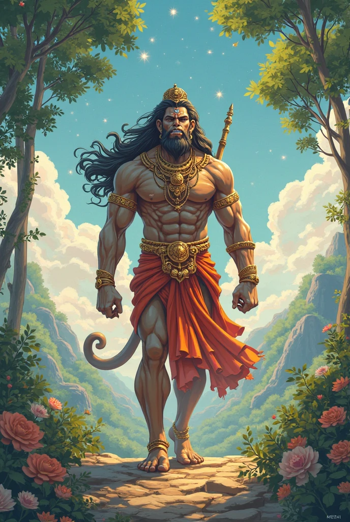 Lord hanuman with his gada
Bulky body