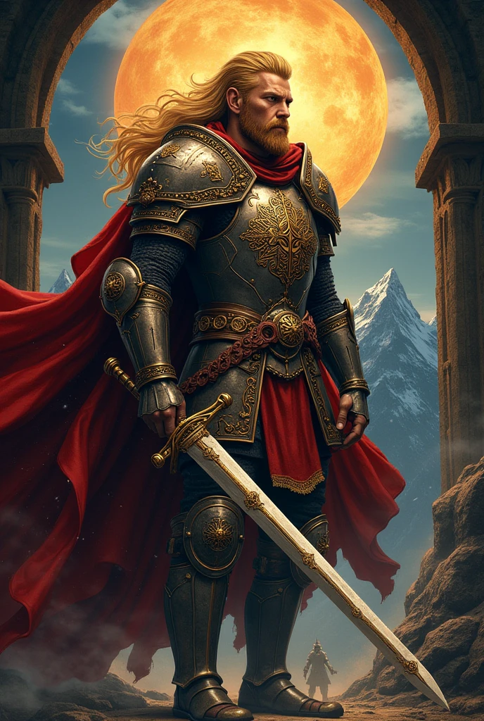 A tattoo that references my Leo sign, along with a medieval warrior 
